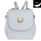 Korean Women Backpack PU Leather Sailor Moon Backpack Multifunction Black White Luna Cat Ladies Backpack Girls Travel Back Pack