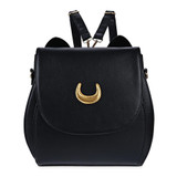 Korean Women Backpack PU Leather Sailor Moon Backpack Multifunction Black White Luna Cat Ladies Backpack Girls Travel Back Pack