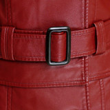 Leather Jacket Women's Sheepskin Coat Female Leather Removable Women Long Trench Leather Jacket With Fur Collar LC0087