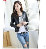 Leather Jacket Women Spring Autumn 2017 New Fashion Leather Coat Short Slim Motorcycle Leather Clothing Female Outerwear A0330