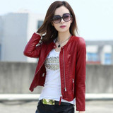 Leather Jacket Women Spring Autumn 2017 New Fashion Leather Coat Short Slim Motorcycle Leather Clothing Female Outerwear A0330