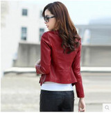 Leather Jacket Women Spring Autumn 2017 New Fashion Leather Coat Short Slim Motorcycle Leather Clothing Female Outerwear A0330