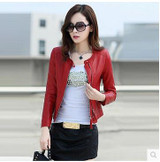 Leather Jacket Women Spring Autumn 2017 New Fashion Leather Coat Short Slim Motorcycle Leather Clothing Female Outerwear A0330