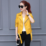 Leather Jacket women Spring and Autumn 2017 New Leather Coat Women Short Slim Motorcycle Leather Clothing Female Outerwear Black