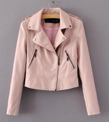Leather jacket women Leather Jackets Coat Slim Biker Motorcycle Soft Zipper Girl Leather Jaquetas De Couro feminina Women Coat