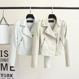 Leather jacket women Leather Jackets Coat Slim Biker Motorcycle Soft Zipper Girl Leather Jaquetas De Couro feminina Women Coat