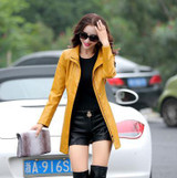 Leather Coats Women Long with Belt  Leather Jacket Turn-Down Collar Jaqueta Couro Jaqueta De Couro Feminina CJJ0018