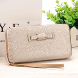 Leather Bowknot design Long women wallets,lady's day clutch,evening bag,cell phone cases.Large Capacity Wallet Box,card holder