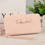 Leather Bowknot design Long women wallets,lady's day clutch,evening bag,cell phone cases.Large Capacity Wallet Box,card holder