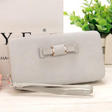 Leather Bowknot design Long women wallets,lady's day clutch,evening bag,cell phone cases.Large Capacity Wallet Box,card holder