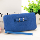 Leather Bowknot design Long women wallets,lady's day clutch,evening bag,cell phone cases.Large Capacity Wallet Box,card holder