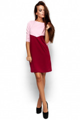 LDZHPS 2017 Autumn Winter Women Dress Sexy Casual Patchwork Mini Dress O-Neck Three Quarter Sleeve Straight Dress Vestidos