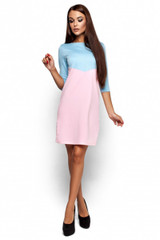 LDZHPS 2017 Autumn Winter Women Dress Sexy Casual Patchwork Mini Dress O-Neck Three Quarter Sleeve Straight Dress Vestidos