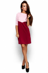 LDZHPS 2017 Autumn Winter Women Dress Sexy Casual Patchwork Mini Dress O-Neck Three Quarter Sleeve Straight Dress Vestidos