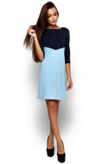 LDZHPS 2017 Autumn Winter Women Dress Sexy Casual Patchwork Mini Dress O-Neck Three Quarter Sleeve Straight Dress Vestidos