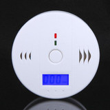 LCD CO Carbon Monoxide Poisoning Sensor Monitor Alarm Detector White