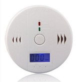 LCD CO Carbon Monoxide Poisoning Sensor Monitor Alarm Detector White