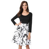 LBQH Autumn and winter new ladies fashion sexy long-sleeved brand dress high-quality cotton printed women's T-shirt dress