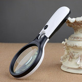 LED Pocket Magnifying Glass With Light 45X Handheld Mini Reading Jewelry Loupe