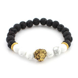 Lava Stone Onyx 2016 New Buddha Bracelets For Women Gold Lion Jewelry Black Yoga bracelet Men Mujer Pulseras bracelets bangles