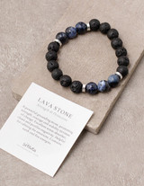 Lava and Sodalite Bead Bracelet