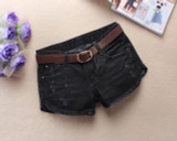 LAUWOO Summer Women's  Denim Shorts Dark Solid Shorts Black brief style Jean Low waist Shorts for women Without Belt LAUWOO Summer Women's  Denim Shorts Dark Solid Shorts Black brief style Jean Low waist Shorts for women Without Belt