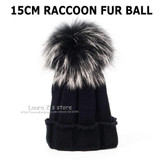 LAURASHOW Children Winter Raccoon Fox Fur Hat Girls Boys Real Fur pompoms Ball Baby Beanies Cap Kids Knitted Hats