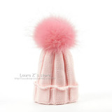 LAURASHOW Children Winter Raccoon Fox Fur Hat Girls Boys Real Fur pompoms Ball Baby Beanies Cap Kids Knitted Hats
