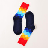 Lattice Funny Happy Socks British Style Sub-gradient Women's Socks Pure Cotton Longs Sokken Stripe Cotton Chaussette femme Meais