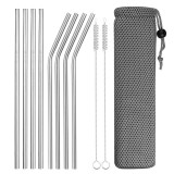Stainless Steel Drinking Reusable Straws With Cleaning Brush