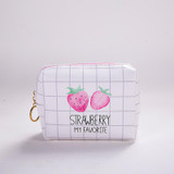 DUDINI Creative Lady Strawberry Cosmetic Bag Large Capacity Storage Bags Women Portable Leather Travel Toiletry Bag Make Up Bags