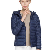 Duck Feather Solid Long Sleeve Lapel Women's Winter Parka Down Jacket Hooded Warm Female Down Coat