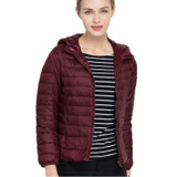 Duck Feather Solid Long Sleeve Lapel Women's Winter Parka Down Jacket Hooded Warm Female Down Coat