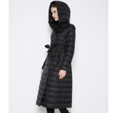 Duck Down Jacket Women Double-breasted Padded Coat Longer Plus Size Thin Slim Down Female Hooded Over Knee Jacket Down JacketXXL