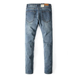 DSEL Brand Mens Jeans Blue Color Elastic Stretch Denim Slim Fit Jeans Men Pants Ankle Zipper Skinny Streetwear Biker Jeans