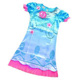 Dropshipping New Summer Carnival Costume Trolls Dress For Kids Poppy Lace Dress Baby Girls Troll clothes Children Party Dress