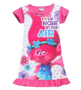 Dropshipping New Summer Carnival Costume Trolls Dress For Kids Poppy Lace Dress Baby Girls Troll clothes Children Party Dress