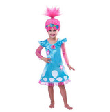 Dropshipping New Summer Carnival Costume Trolls Dress For Kids Poppy Lace Dress Baby Girls Troll clothes Children Party Dress