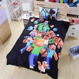 dropship best gift  !4 styles Eat Sleep Cartoon MineCraft bedding Duvet Cover+Pillow Cover Bedding  Mining Game myword