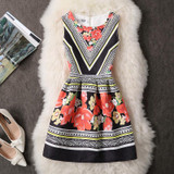 Drop Shipping Women Summer Dress 2017 Vintage Jacquard Printed Sexy Party Vestidos Ladies Bodycon Clothing Mini Dresses PDRSB2