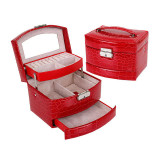 Drop Shipping 3 Layers Watch Jewelry Box Headwear Display Storage Necklace Bracelet Earring Boxes Headwear Organizer