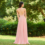 Dressv Pink Long Bridesmaid Dress Halter Sleeveless A Line Appliques Sashes Backless Custom Wedding Party Dress Bridesmaid Dress Dressv Pink Long Bridesmaid Dress Halter Sleeveless A Line Appliques Sashes Backless Custom Wedding Party Dress Bridesmaid Dress