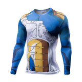 2017 Anime Dragon Ball Z Vegeta Super Saiyan Goku Piccolo 3D Slim T Shirt Men Costume Fitness Tee T-Shirt Long Sleeve Tights