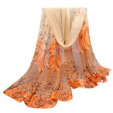 2017 Amazing Collocation scarf Women Beautiful Rose Pattern Chiffon Shawl Wrap Wraps Scarf Scarves foulard femme #YL