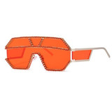 Rectangle Oversized Rhinestone Shades