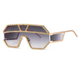 Rectangle Oversized Rhinestone Shades