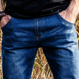 2017 AKing ACE New Arrival Men's Jeans Slim straight Blue denim jeans men casual ripped jean fashion pants 28-36, ZA253