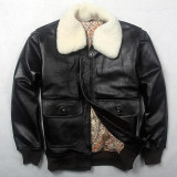 2017 air force Flight Jackets Motorcycle Genuine Leather Jacket Men cow Leather coat Fur collar Bomber Jacket