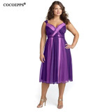 2017 5XL Plus Size Summer Women Casual Dresses Purple Strapless A-Line Dress Elegant Women Dating Party 4XL Big Size dresses