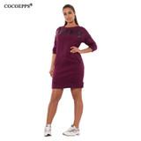 2017 5xl 6xl Letter Print New Women Dresses Large Size Winter Warm Dress Plus Size women Clothing Casual Elegant Blue vestidos